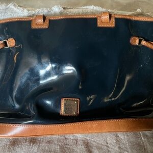 Dooney & Bourke Navy and Tan Leather Tote